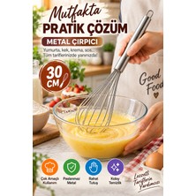 Open City 30 cm Metal Çırpıcı Paslanmaz Çelik El Çırpıcısı Yumurta Kek Krema Sos Karıştırıcı Mutfak Gereci Tel