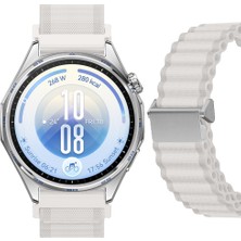 Sneezy Huawei Watch Gt7 46MM Ile Uyumlu Airflow Dalgalı Naylon Spor Kordon Metal Tokalı