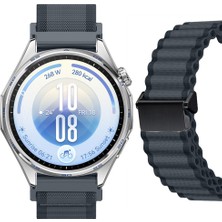 Sneezy Huawei Watch Gt7 46MM Ile Uyumlu Airflow Dalgalı Naylon Spor Kordon Metal Tokalı