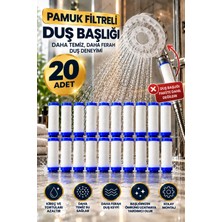 Ceko Armatür 20'li Pamuk Filtreli Duş Başlığı Yedek Filtresi 10 cm – Duş Filtresi – Su Filtresi Beyaz
