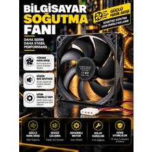 Dc 12V 4 Pinli 120X120MM 12CM Kare Kasa Fanı Sessiz Molex-Pin Soketli Fan