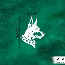 Meristeed Doberman Sticker - Araç Arka Camı, Kask, Bilgisayar Kasası, Motosiklet, Mağaza Vitrin Dekoru, Dükkan Camları, Düz Yüzey Uyumlu Oto Sticker