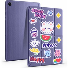 Samsung Galaxy Tab A11 Plus / Tab A9 Plus Uyumlu Kalem Bölmeli Kawaii Origami Standlı Uyuku Modlu Tablet Kılıfı