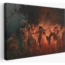 Cepahir Şabat Ayinin De Ateş Etrafında Dans Eden Kadınlar Tablosu - Fire DANCE-6589