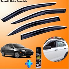 Friemats Ford Focus 1 Sedan Cam Rüzgarlığı Abs Nikelajlı Krom Mügen Cam Rüzgarlığı 1998-2005 + Ebrayn 500ML Lastik Parlatıcı
