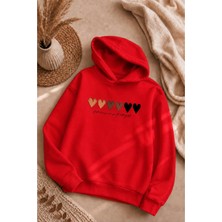 Vodexa Ünisex Çocuk Kapüşonlu Sweatshirt Baskılı 3 Iplik Şardonlu Sweatshirt