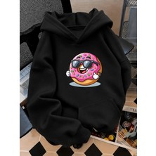 Vodexa Çocuk Kapüşonlu Baskılı Sweatshirt Unisex 3 Iplik Şardonlu Kışlık Hoodie