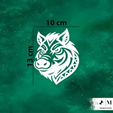 Meristeed Domuz Tasarımlı Oto Sticker - Araç Arka Camı, Kask, Bilgisayar Kasası, Motosiklet, Mağaza Vitrin Dekoru, Dükkan Camları, Düz Yüzey Uyumlu