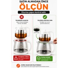 Zeyn Gross 700 ml Süzgeçli Cam Demlik – Paslanmaz Çelik Filtreli, Beyaz Kapak ve Kulplu Çay Demleme Demliği