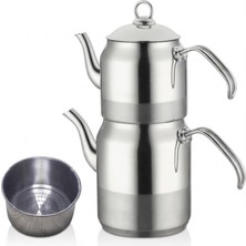 Pegasus Trigon Lux Çaydanlık Metal Kulp Süzekli Paslanmaz Çelik Aile Boyu 4.5 Lt