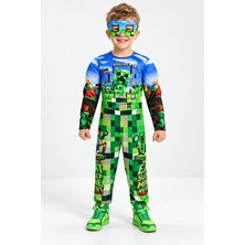 Urban Trend Store Çocuk Minecraft Kaslı Kostümü – Maske Hediyeli Kostüm Seti