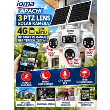 Ioma 4 Lens 3 Ptz Solar Kamera 4g Sim Kartlı (Yıllık 240GB Internet)