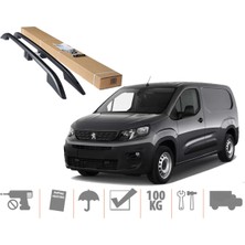 Ekolmaks Peugeot Rifter Uzun Şase Maxi Van Üst Port Bagaj Tavan Çıtası 2018 Sonrası Siyah