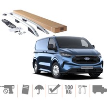 Ekolmaks Ford Custom Uzun Şase Maxi Van Üst Port Bagaj Tavan Çıtası 2024 Sonrası Gri