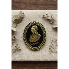 BB Bi Butik Shop Oval Çerçeveli Antik Atatürk Portreli Broş - Cumhuriyet'e Gönül Verenlere Özel Hediye