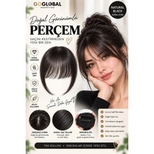 Kadın Takma Perçem Natural Black Doğal Siyah Mini Klipsli File Tabanlı Doğal Görünümlü Kahkül