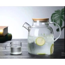 Fıre Kıng Panda 1500 ml Borosilikat Cam Demlik & Sürahi – Bambu Kapaklı