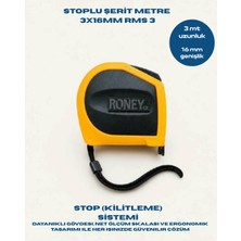 Roney Stoplu Şerit Metre 3X16MM Rms 3 Metre