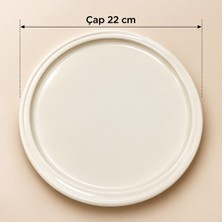 Turkco Yuvarlak Sunum Tepsisi 22 cm Kahve Çay Lokum Ikram Servis Tepsisi Krem