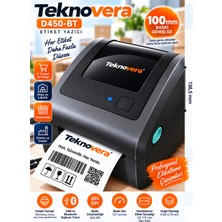 Teknovera D450-BT Bluetooth Termal Etiket Yazıcı 203 Dpı 150 Mm/sn Kargo Barkod ve Qr Kod USB Aimo Yazıcısı