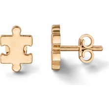 Fiyonk Kuyumculuk 14 Ayar Altın Puzzle Küpe