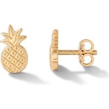 Fiyonk Kuyumculuk 14 Ayar Altın Ananas Küpe