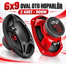 Boschmann Oto Midrange Oval 6x9 900W 2 Adet Kapaklı Fişek Göbek  Xc-69 Plus