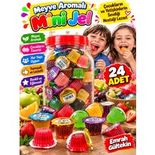 Emrah Gültekin Meyve Aromalı Mini Jel 24 Adet Karışık Renkli Jelly Cup Nostaljik Atıştırmalık Seti Karışık Meyve Aromaları