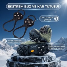 Monte Lua Kaymayı Önleyici Ayakkabı Kar Zinciri - Bot Için Silikon Geçmeli Buz Kramponu, L Boy, 41-46 Numara