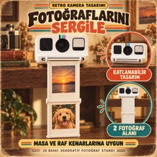 Saf Hobi Retro Kamera Tasarımlı Katlanabilir Anı Fotoğrafı Sergileme Standı – 3D Baskı