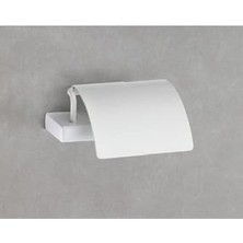 Beyaz Kapaklı Flat Tuvalet Kağıtlığı, 90X95X151 mm