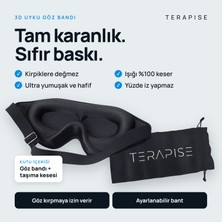 Terapise 3D Uyku Göz Bandı – Hafızalı Sünger, Ayarlanabilir Bant, Işığı Tamamen Engeller ve Göze Baskı Yapmaz
