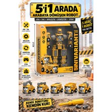 Metito Toys Arabaya Dönüşen 5 Robotlu Dıy Set, 85 Parça Sök-Tak, Birleşerek Dev Robot Olur