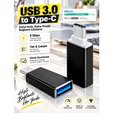 Type C USB 3.0 Şarj Data Çevirici Dönüştürücü Data Cable Otg Adapter