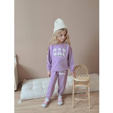 Jolly Kids Kız Çocuk Şeritli Sweatshirt Eşofmanlı Kışlık Takım