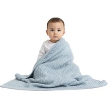 %100 Organik Pamuk Bebek Örme Battaniye Hediye Kutulu, 76 cm x 101, Nötr Kundak ve Bebek Battaniyesi