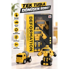 Metito Toys Tek Tuşla Arabaya Dönüşen Robot Oyuncak Araba, Geri Çek-Bırak, Pilsiz, 3+ Yaş