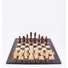 Freedoom Style Lüks Ahşap Figür Satranç Takımı 3 Numara 35X35 cm Boyutunda Ahşap
