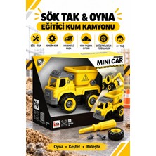 Metito Toys Sök-Tak Kum Kamyonu Oyuncak Seti, 40 Parça, Tornavida Dahil, 3+ Yaş