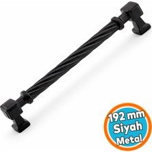 Nzb Mobilya Çekmece Mutfak Dolabı Dolap Modern Kapak Kulpları Mat Siyah Metal Kulp 192 mm 19.2 cm
