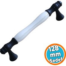 Nzb Mobilya Kulpları Kulpu Çekmece Dolap Mutfak Dolabı Kapak Kulbu Gerçek Sedef Kulpu Siyah 128 mm
