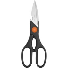 Çok Amaçlı Mutfak Makası; Paslanmaz Çelik Bıçak, Ergonomik Tasarım, Siyah
