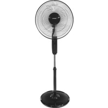 Pileli Store Everest FAN11 Siyah Coolair 3 Kademeli Hız 40CM 5 Kanat Pervane ve Çerçeve 45W Otomatik Salınım Yükseklik Ayarlı VANTILATÖR(1923)