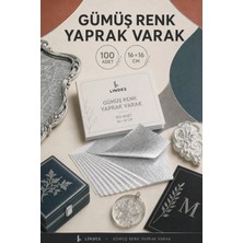 Lındes Gümüş Renk Yaprak Varak 100 Adet 16X16 cm Epoksi Reçine Hobi Dekorasyon