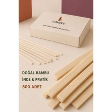 Lındes Bambu Ahşap Tahta Karıştırıcı 500 Adet Çay Kahve Için Tek Kullanımlık Karıştırma Çubuğu