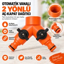DESIPHON Otomatik Vanalı 2 Yönlü Hortum Dağıtıcı 3/4 Musluk Girişi 1/2 Çıkışlı Bahçe Sulama Aç Kapat