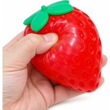 Cello Design Çilek Squishy Dolgulıu Oyuncak Yumuşak Sıkılabilir Eğlenceli Meyve Figürü