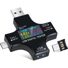 UmoTech Çok Fonksiyonlu Type-C & USB Güç Ölçer Voltmetre Ampermetre Test Cihazı