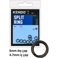 Kendo Split Ring 6mm Siyah Nikel Yapay Yem Halkası (10'lu Paket)