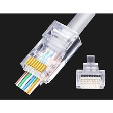 Cat6 Ez RJ45 Utp Delikli Konnektör, 100 Adet